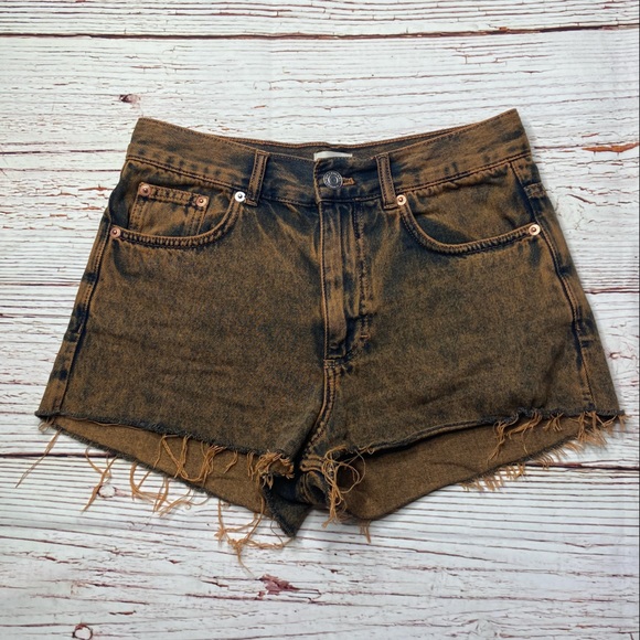 French Connection High Waist Overdyed Denim Shorts Sz 4 - Picture 3 of 11